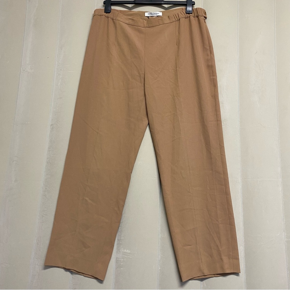 Marina Rinaldi Womens Pants Size 18 Wool Blend Quiet Luxury Designer Neutral NWT